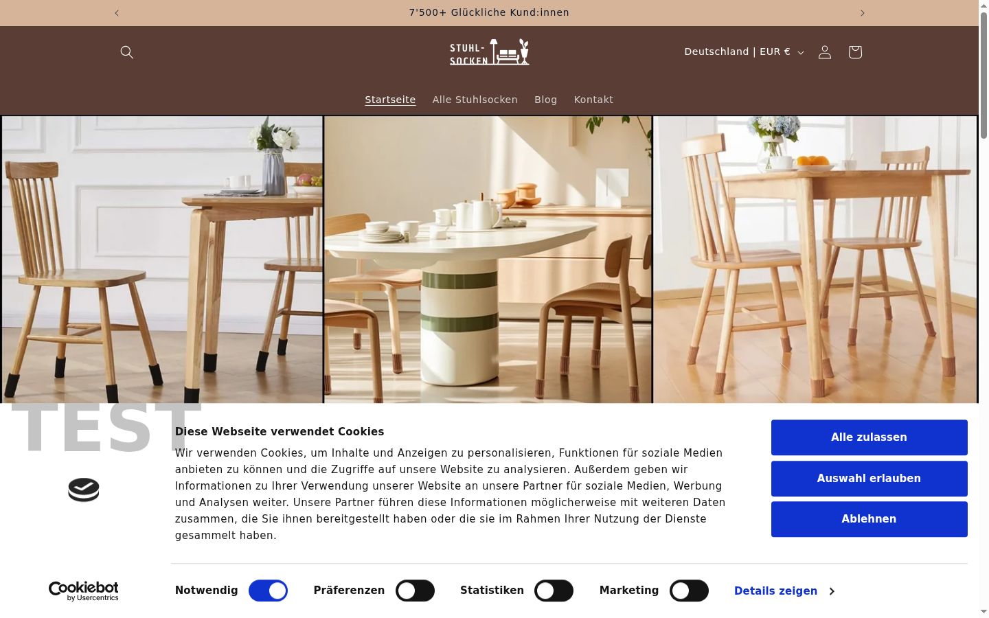 Screenshot of the consent banner shown before any interaction