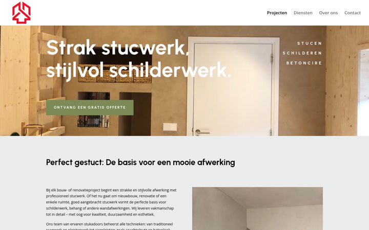 Screenshot stránky stukadoorsbedrijfvandelft.nl