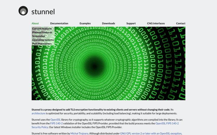 Screenshot of stunnel.org
