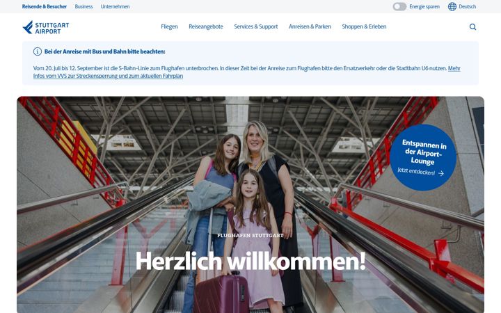 Screenshot of stuttgart-airport.com
