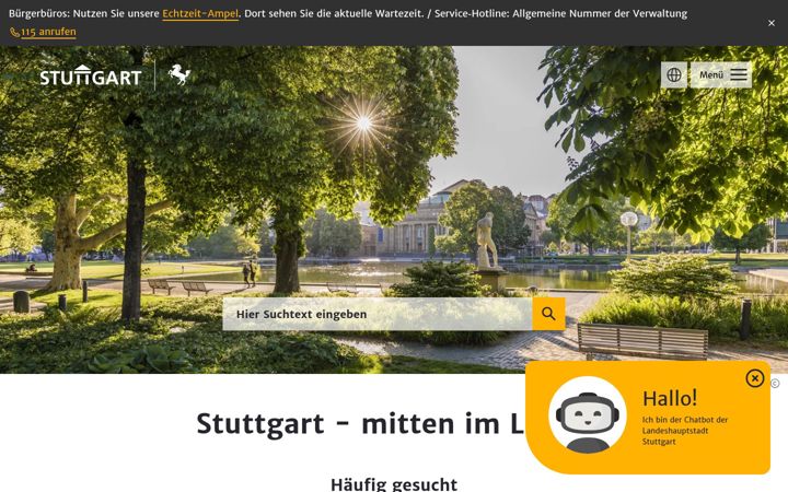Skjermbilde av stuttgart.de