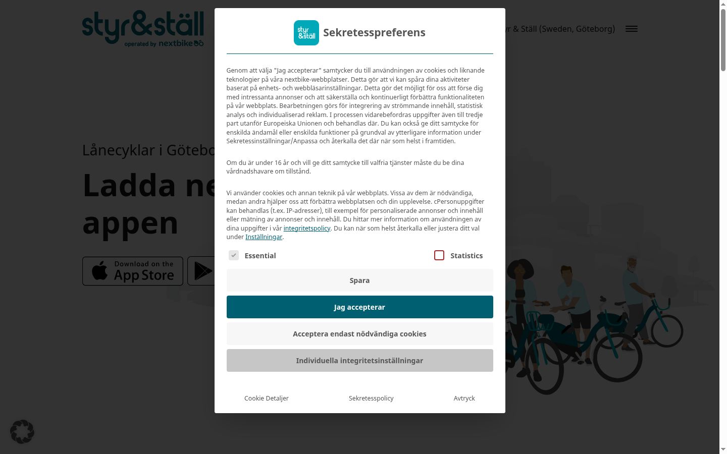Snimka zaslona bannera za privolu prikazanog prije bilo kakve interakcije