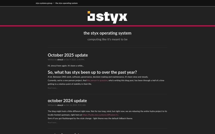 Screenshot of styx.systems
