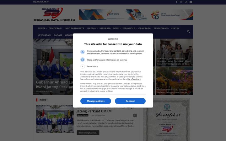 Screenshot of suarabaru.id