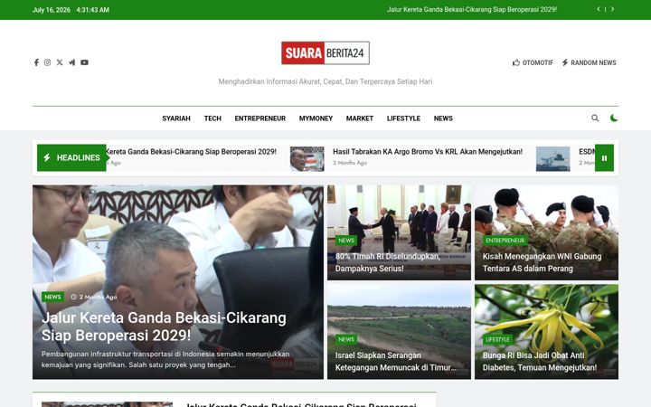 Zrzut ekranu suaraberita24.id