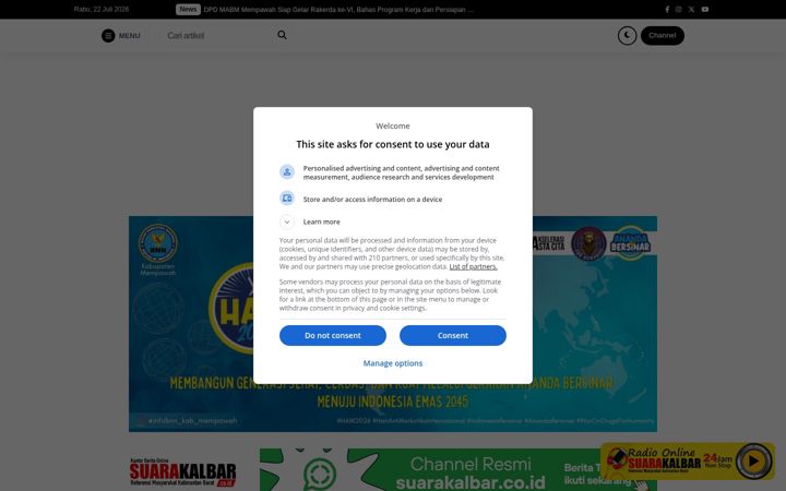 Screenshot of suarakalbar.co.id