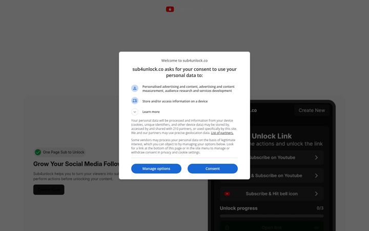 Screenshot von sub4unlock.co