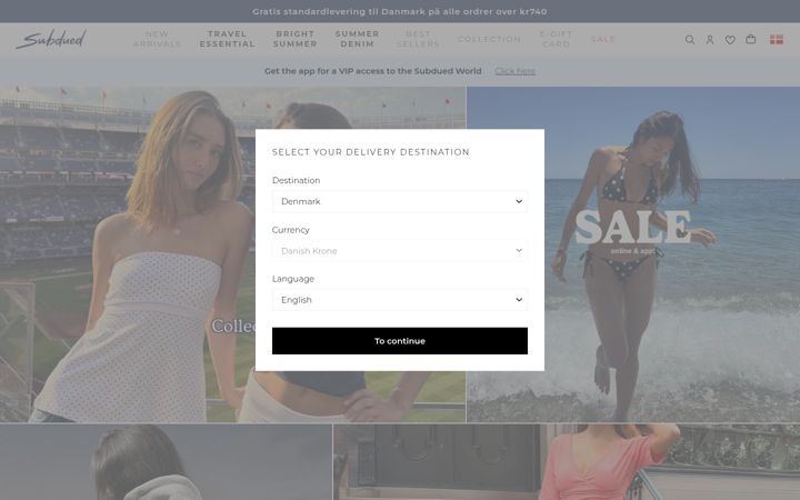 Kuvakaappaus sivustosta subdued.com