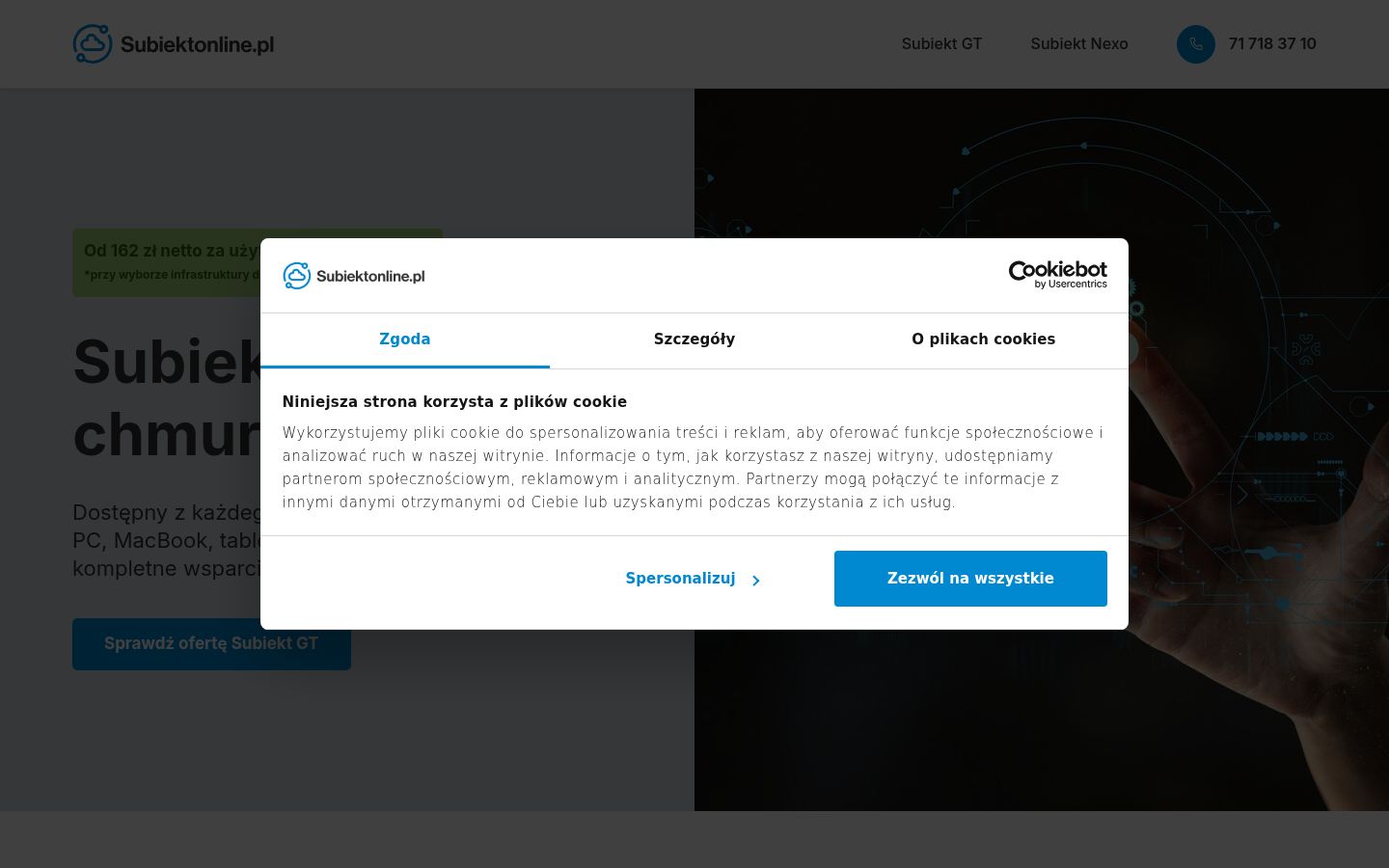 Screenshot tal-banner tal-kunsens muri qabel kwalunkwe interazzjoni