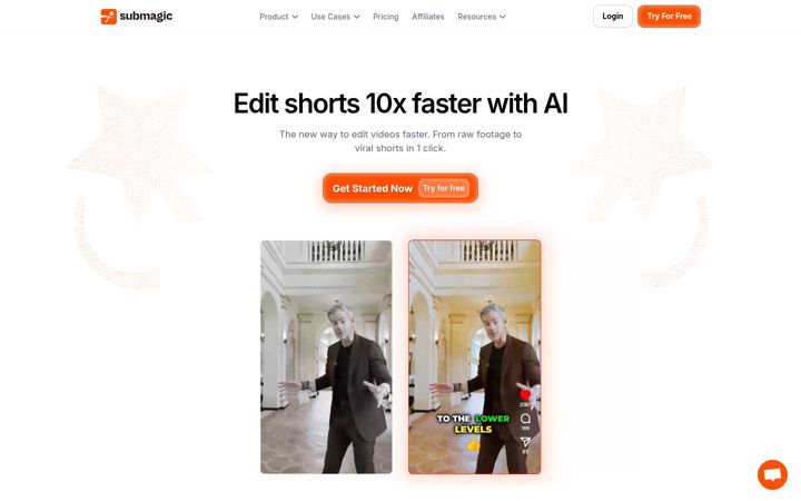 Screenshot von submagic.co