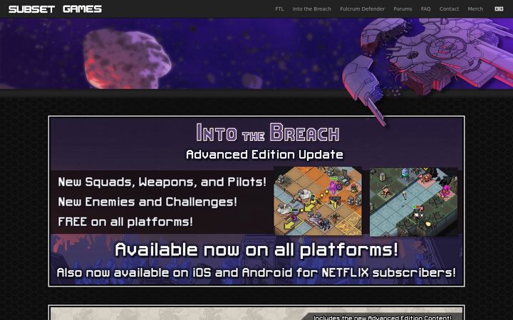 Screenshot of subsetgames.com