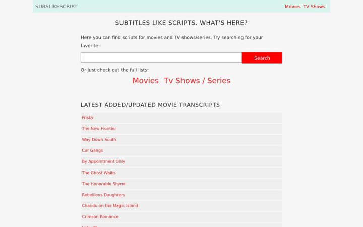 Screenshot of subslikescript.com