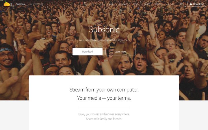 Screenshot of subsonic.org