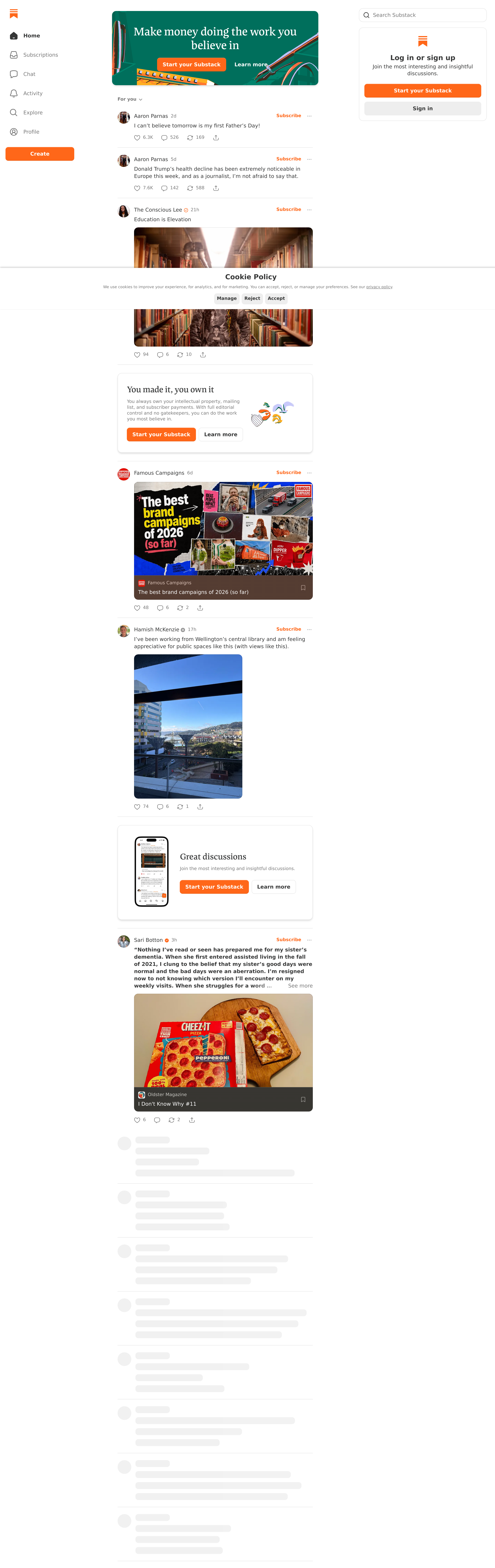 Screenshot of substack.com
