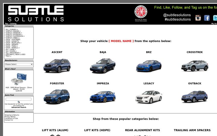 Screenshot of subtle-solutions.com