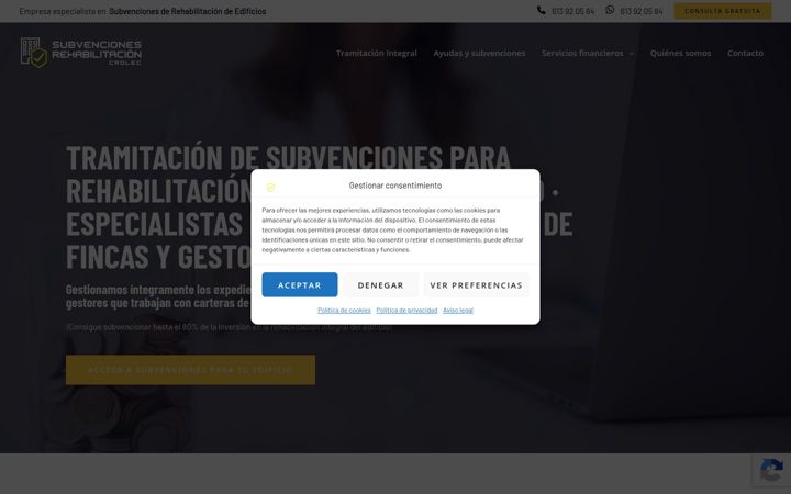Zrzut ekranu subvencionesrehabilitacion.es