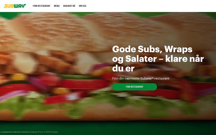 Screenshot of subway.no