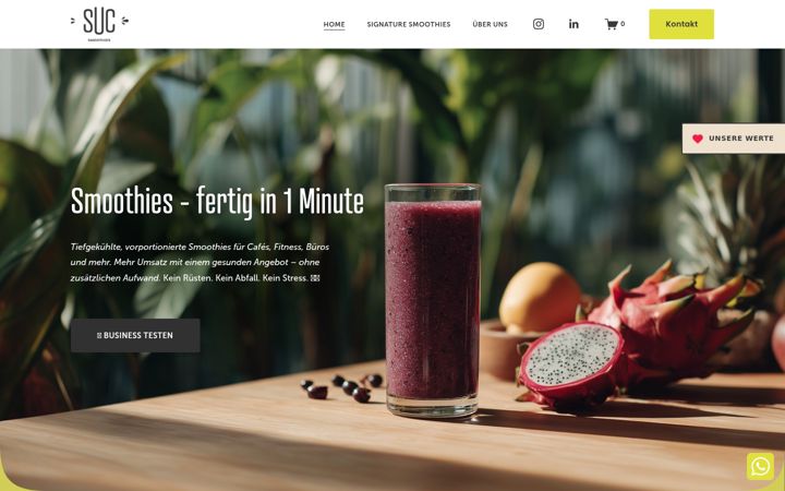 Skærmbillede af suc-smoothies.ch