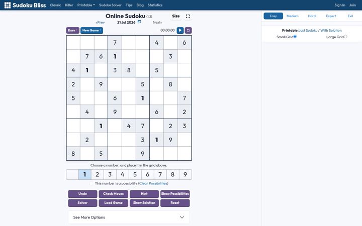 Screenshot of sudokubliss.com