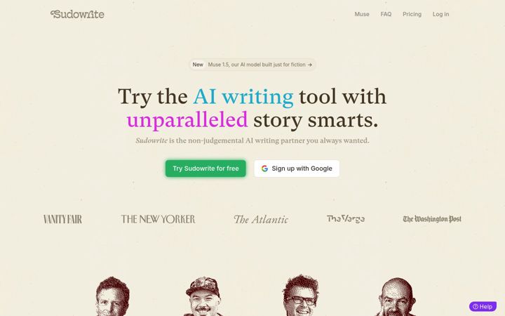 Screenshot of sudowrite.com