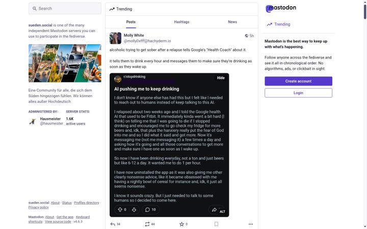 Screenshot of sueden.social