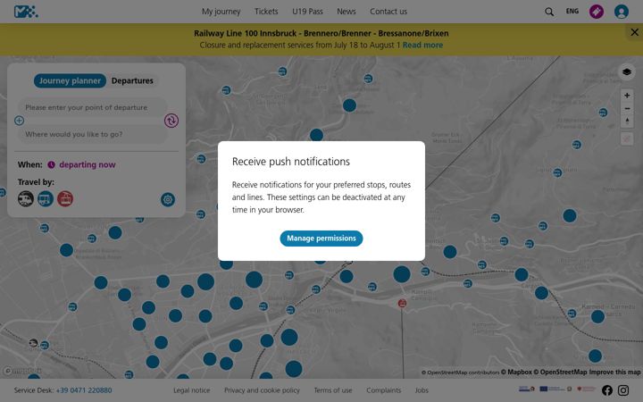 Screenshot of suedtirolmobil.info