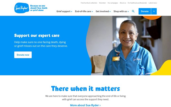 Screenshot of sueryder.org