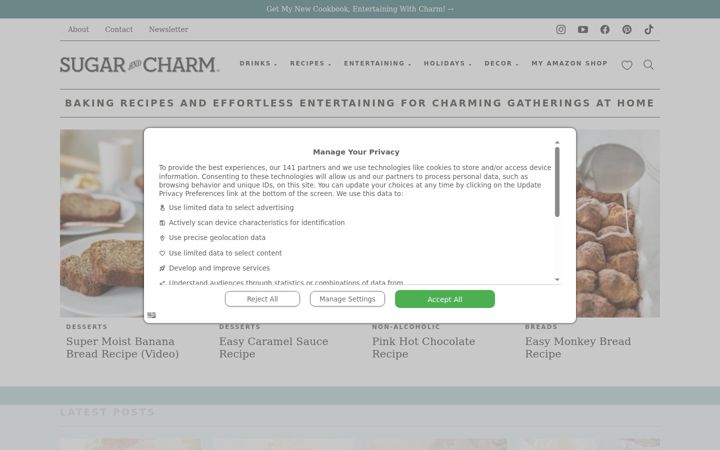 Screenshot ta' sugarandcharm.com