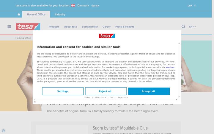 Screenshot van sugru.com