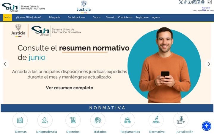 Screenshot of suin-juriscol.gov.co
