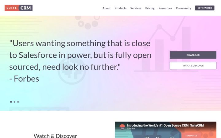 Screenshot of suitecrm.com