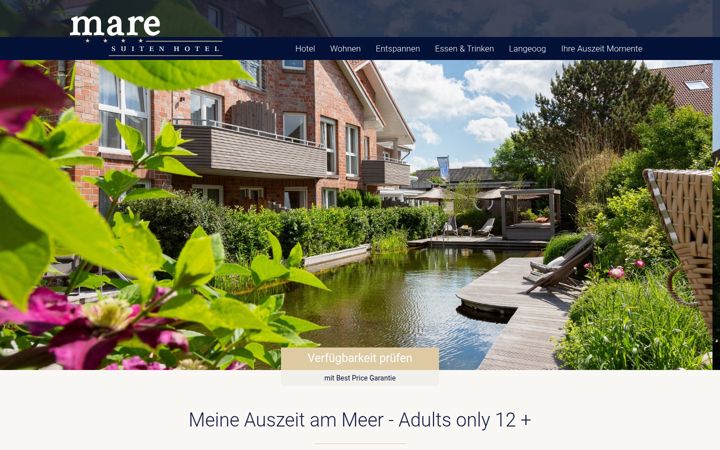 Screenshot of suiten-hotel-mare.de