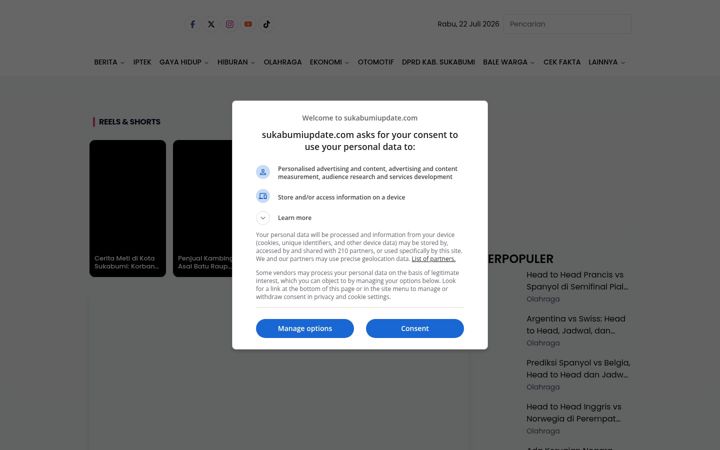 Kuvakaappaus sivustosta sukabumiupdate.com