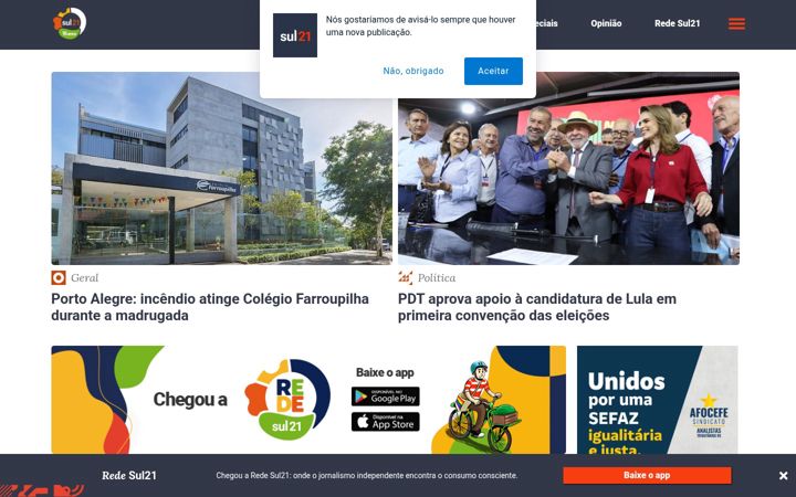 Zrzut ekranu sul21.com.br