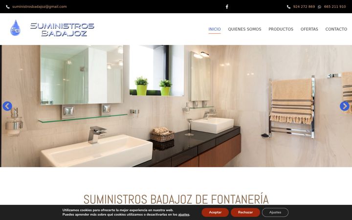 Skjámynd af suministrosbadajoz.com