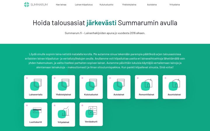 Screenshot ta' summarum.fi