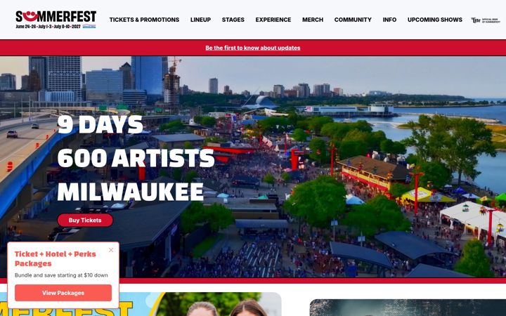 Screenshot of summerfest.com