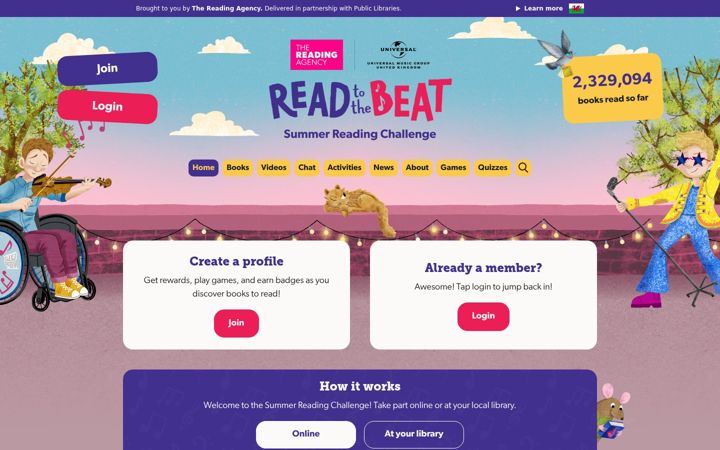 Screenshot ta' summerreadingchallenge.org.uk