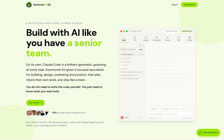 Screenshot of summonaikit.com