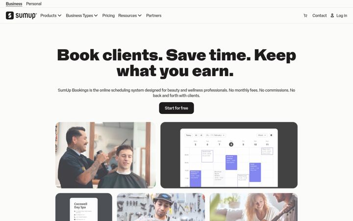 Screenshot of sumupbookings.com