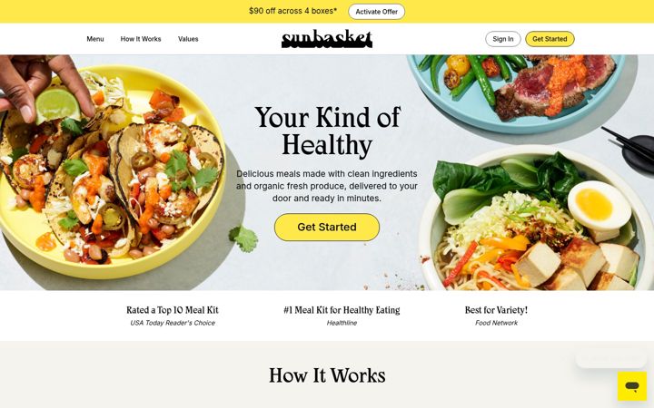 Screenshot ta' sunbasket.com