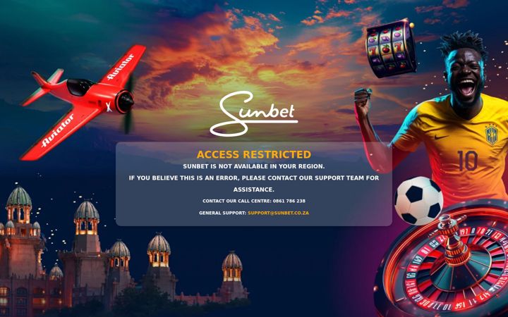 Screenshot di sunbet.co.za