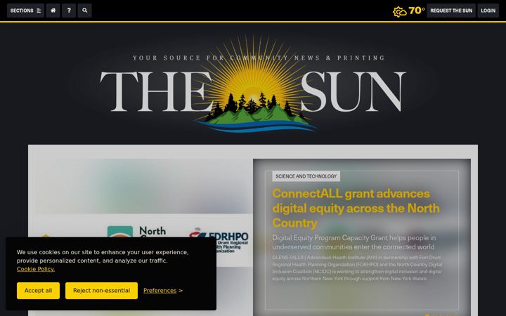 Screenshot of suncommunitynews.com