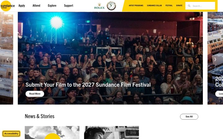 Screenshot van sundance.org