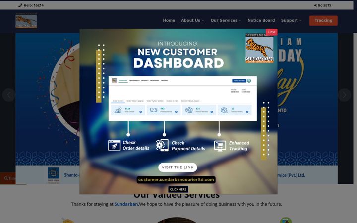 Screenshot of sundarbancourierltd.com