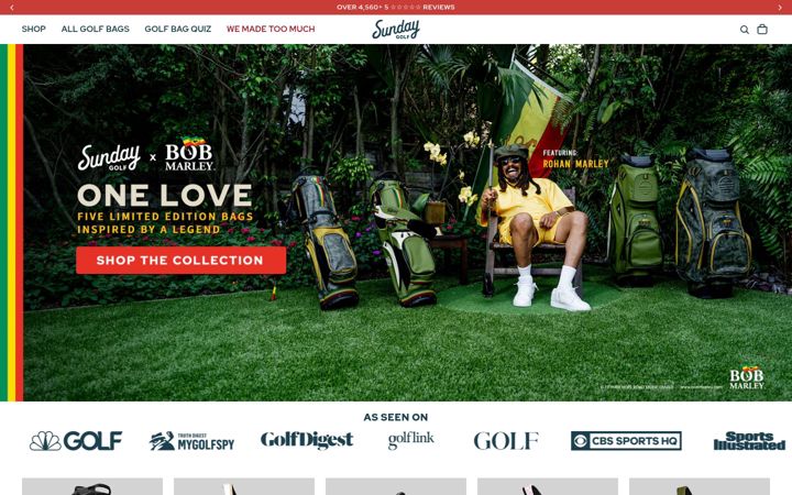 Screenshot of sundaygolf.com