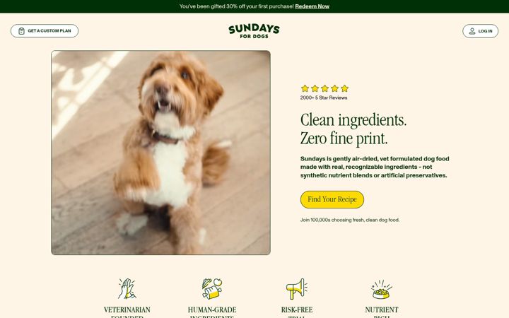 Skjermbilde av sundaysfordogs.com