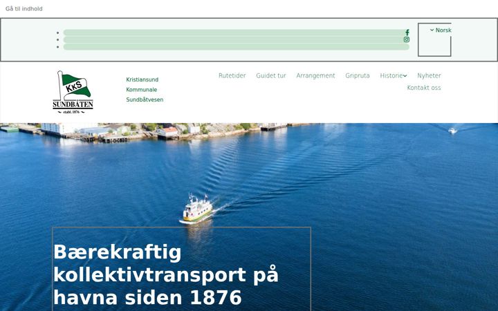 Screenshot van sundbaten.no