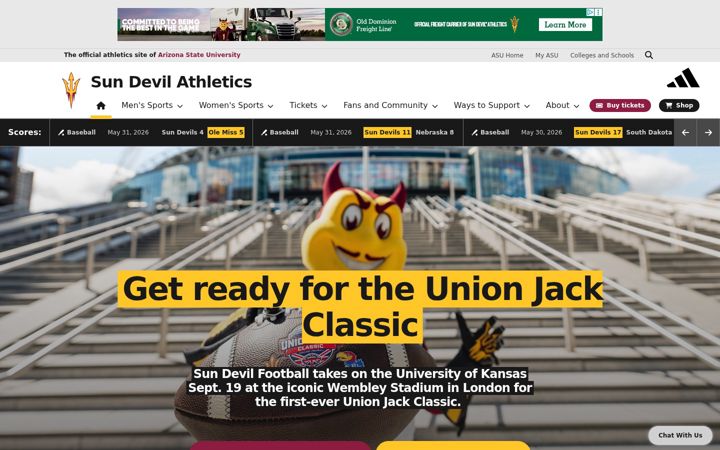 Screenshot of sundevils.com