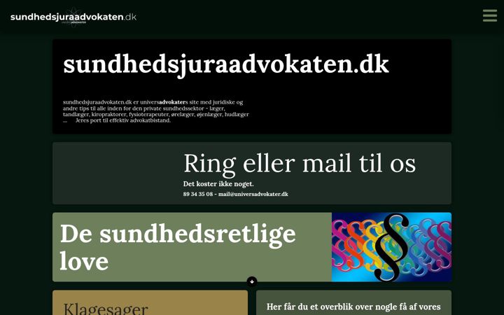 Snímek obrazovky sundhedsjuraadvokaten.dk